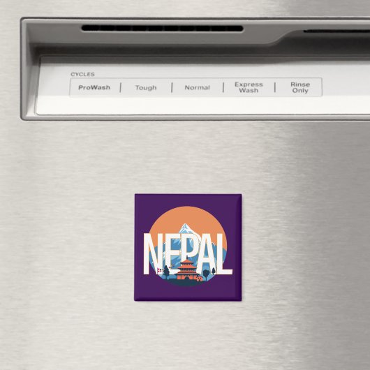 Nepal Tempelberg Everest Magneet (Insitu (Vaatwasser))