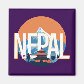 Nepal Tempelberg Everest Magneet (Voorkant)