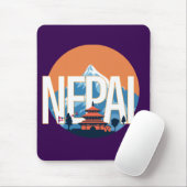 Nepal Tempelberg Everest Muismat (Met muis)