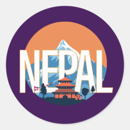 Nepal Tempelberg Everest Ronde Sticker