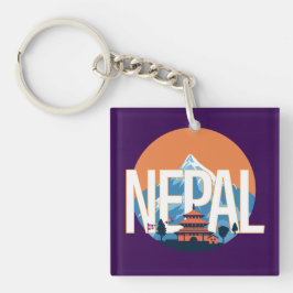 Nepal Tempelberg Everest Sleutelhanger