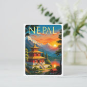 Nepal Travel Poster Briefkaart (Staand voorkant)