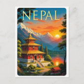 Nepal Travel Poster Briefkaart (Voorkant)