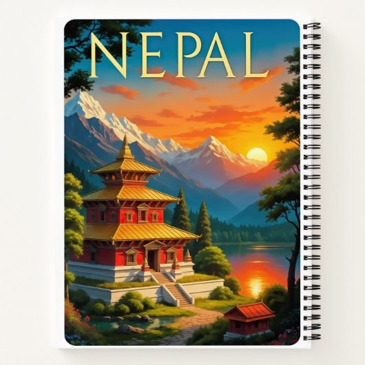 Nepal Travel Poster Notitieboek (Achterkant)