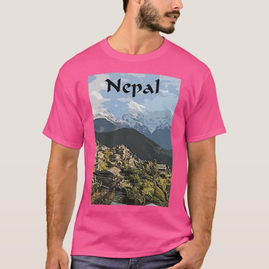 Nepal Travel Vector T-shirt (Voorkant)