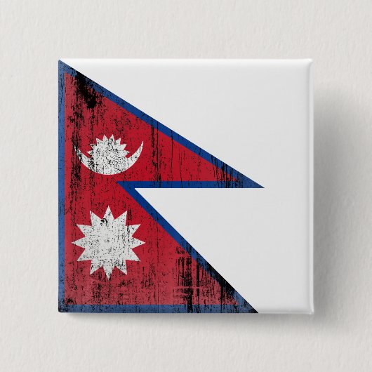 Nepal Vierkante Button 5,1 Cm (Voorkant)