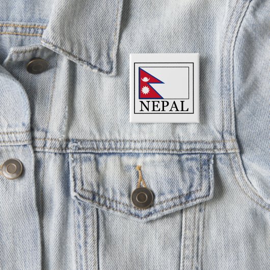 Nepal Vierkante Button 5,1 Cm (In situ)