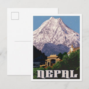 Nepal Vintage Kunst Reizen Briefkaart