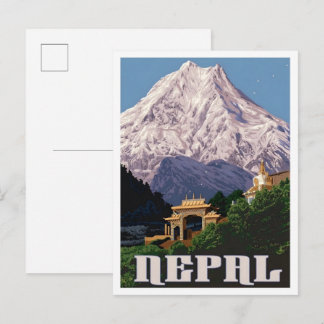 Nepal Vintage Kunst Reizen Briefkaart