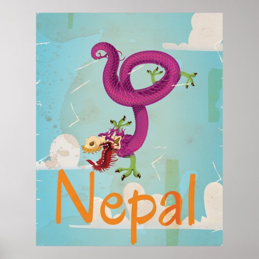 Nepal Vintage Travel Poster (Voorkant)