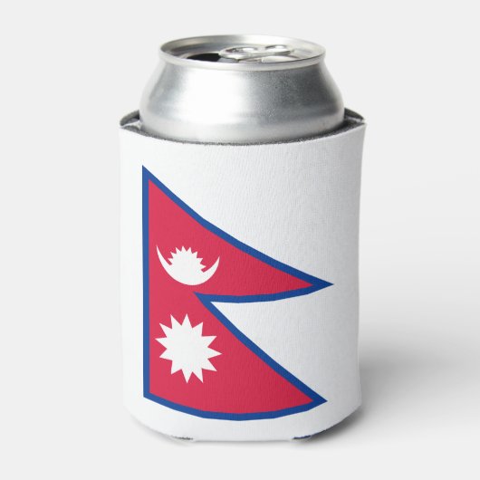 Nepal vlag blikjeskoeler (Blikje Voorkant)