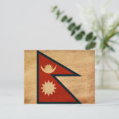 Nepal vlag briefkaart (Staand voorkant)