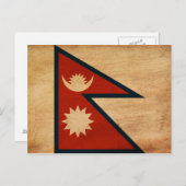 Nepal vlag briefkaart (Voorkant / Achterkant)