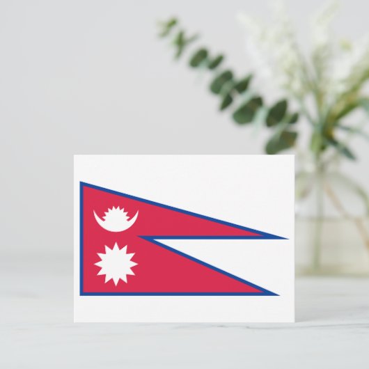 Nepal vlag briefkaart (Staand voorkant)