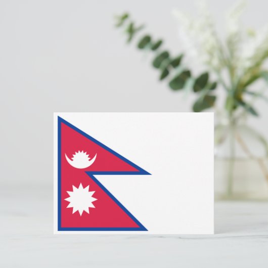 Nepal vlag briefkaart (Staand voorkant)