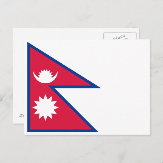 Nepal vlag briefkaart (Voorkant / Achterkant)