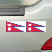 Nepal vlag bumpersticker (Op auto)