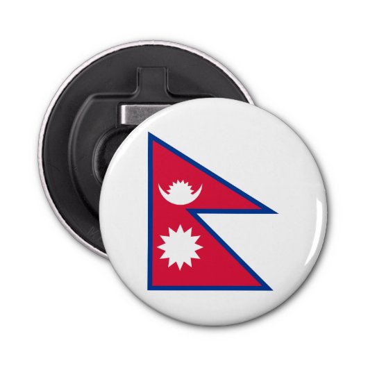 Nepal vlag button flesopener (Voorkant)