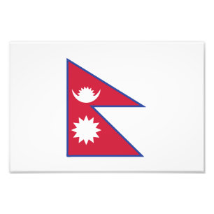 Nepal-vlag Emblem Foto Afdruk