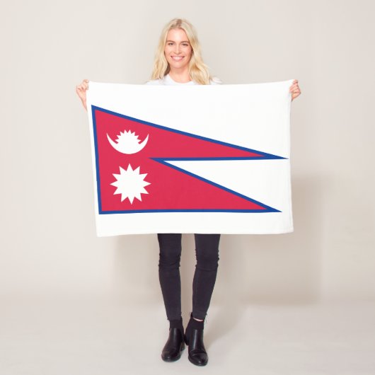 Nepal vlag fleece deken (In situ)
