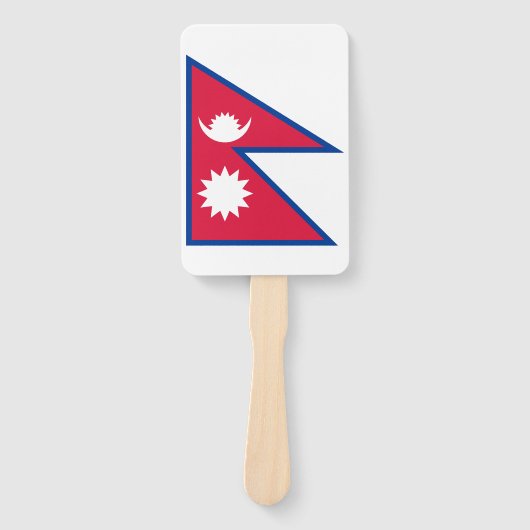 Nepal vlag handwaaier (Voorkant)