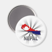 Nepal Vlag Kaart 2.0 Magneet (Voorkant / Achterkant)