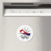 Nepal Vlag Kaart 2.0 Magneet (Insitu (Vaatwasser))