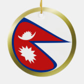 Nepal-vlag Keramisch Ornament (Achterkant)