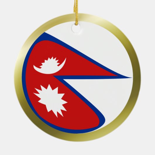 Nepal-vlag Keramisch Ornament (Achterkant)