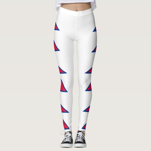 Nepal vlag leggings (Voorkant)