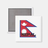 Nepal vlag magneet (Voorkant / Achterkant)