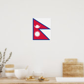 Nepal vlag poster (Keuken)