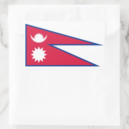 Nepal vlag rechthoekige sticker (Tas)