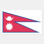 Nepal vlag rechthoekige sticker (Voorkant)