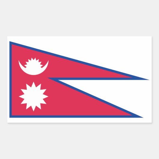 Nepal vlag rechthoekige sticker (Voorkant)