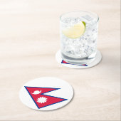 Nepal vlag ronde kartonnen onderzetter (Insitu)