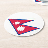 Nepal vlag ronde kartonnen onderzetter (Gebogen)