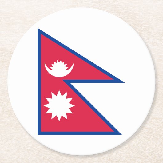 Nepal vlag ronde kartonnen onderzetter (Voorkant)