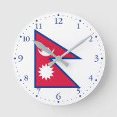 Nepal vlag ronde klok (Voorkant)