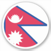 Nepal Vlag Ronde Sticker (Voorkant)