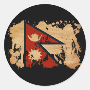 Nepal vlag ronde sticker