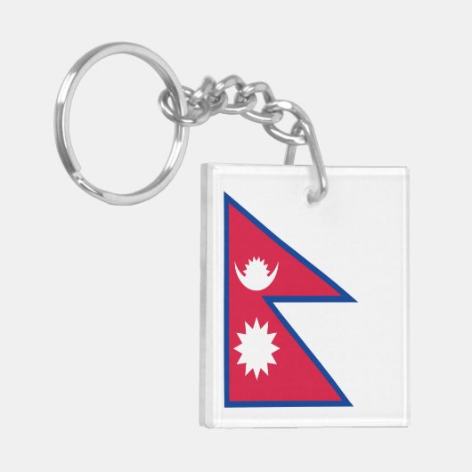 Nepal vlag sleutelhanger (Voorkant Links)