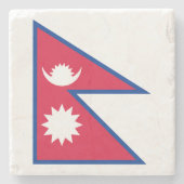 Nepal vlag stenen onderzetter (Voorkant)