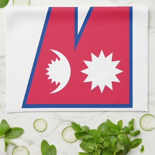 Nepal vlag theedoek (Gevouwen)