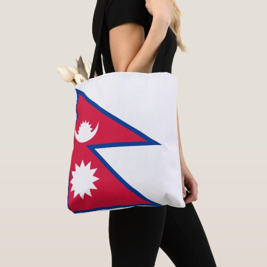 Nepal vlag tote bag (Dichtbij)