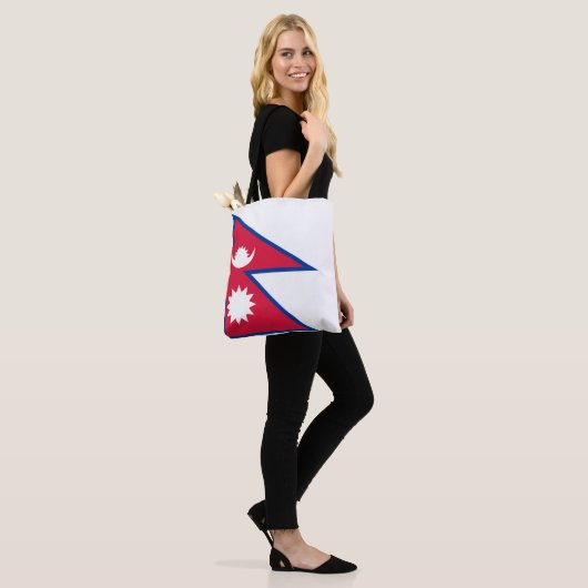 Nepal vlag tote bag (Op model)