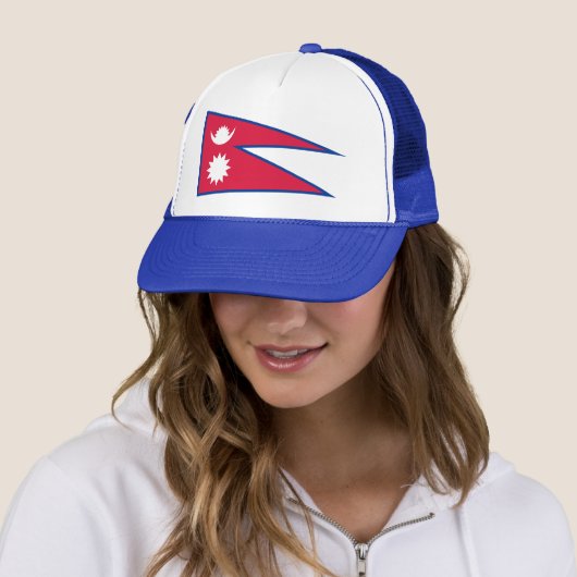 Nepal vlag trucker pet (In situ)