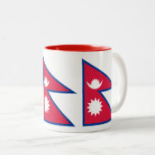Nepal vlag tweekleurige koffiemok (Voorkant rechts)