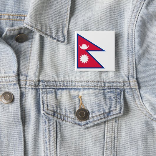 Nepal vlag vierkante button 5,1 cm (In situ)