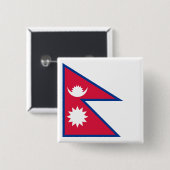 Nepal vlag vierkante button 5,1 cm (Voorkant /achterkant)